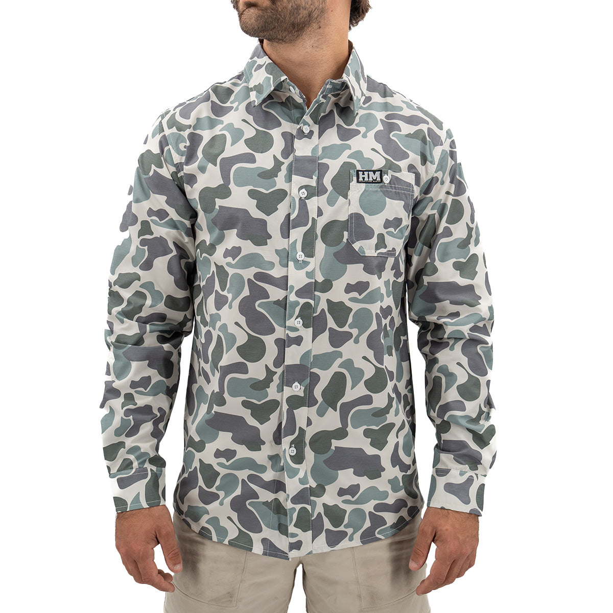 Button Up Green Performance Longsleeve