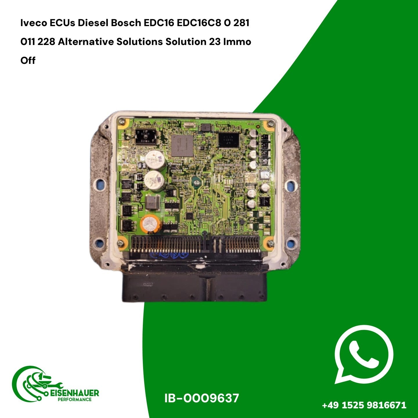 Iveco ECUs Diesel Bosch EDC16 EDC16C8 0 281 011 228 Alternative Solutions Solution 23 Immo Off
