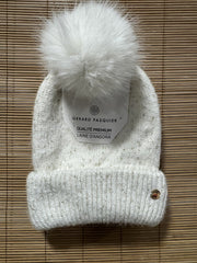 Bonnet femme MANOUKIAN ou GERARD PASQUIER blanc chiné