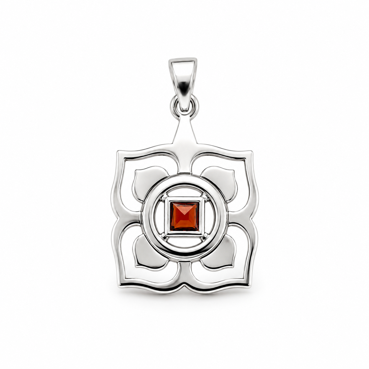 Rod Chakra vedhæng | 925 Sterling Sølv og granat