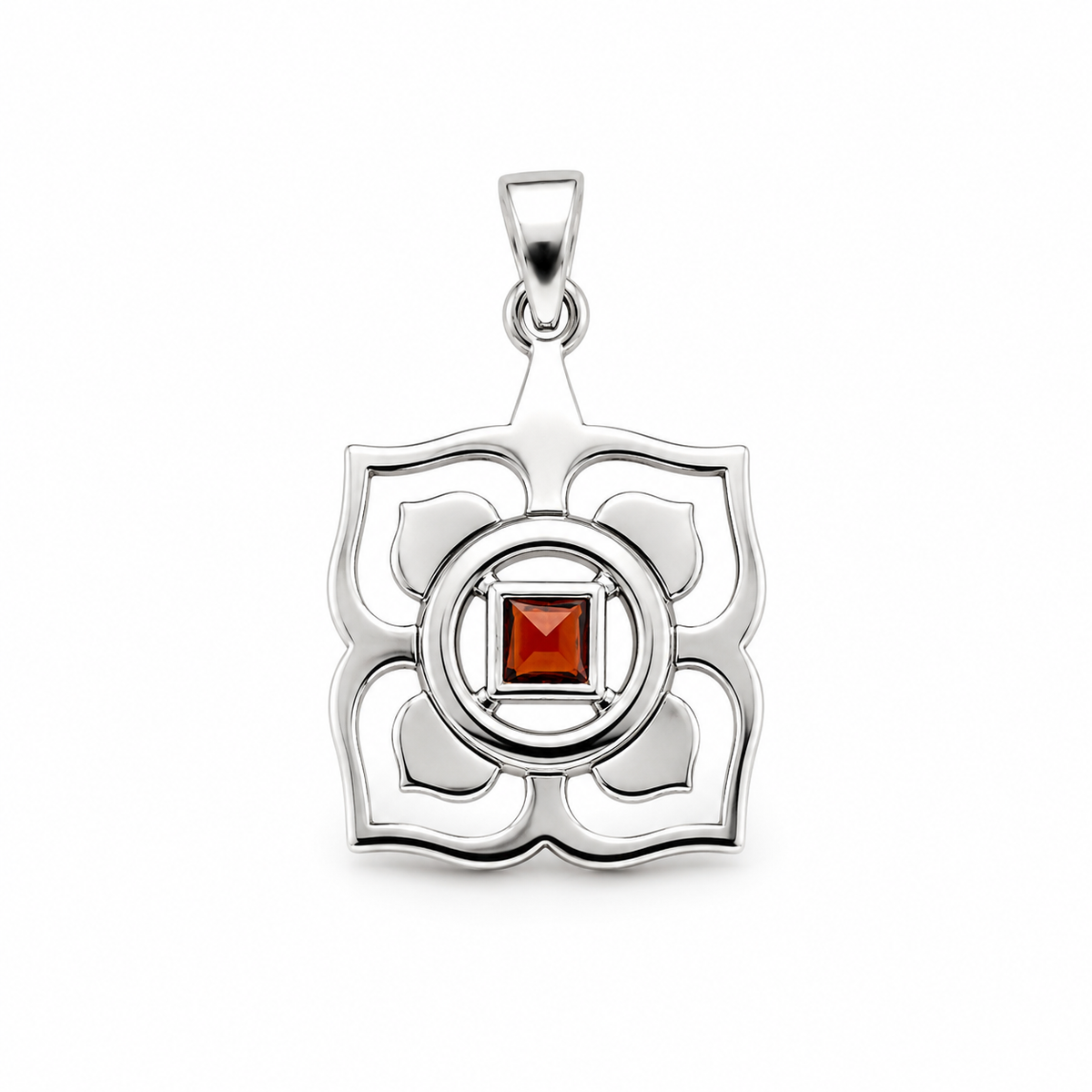 Rod Chakra vedhæng | 925 Sterling Sølv og granat