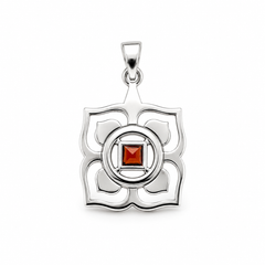 Rod Chakra vedhæng | 925 Sterling Sølv og granat