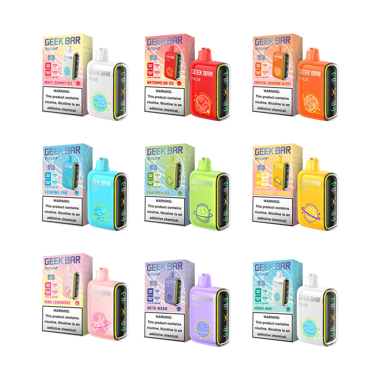 GeekVape Geek Bar Pulse 15000 Puff Disposable - 5 Pack Disposable Nicotine