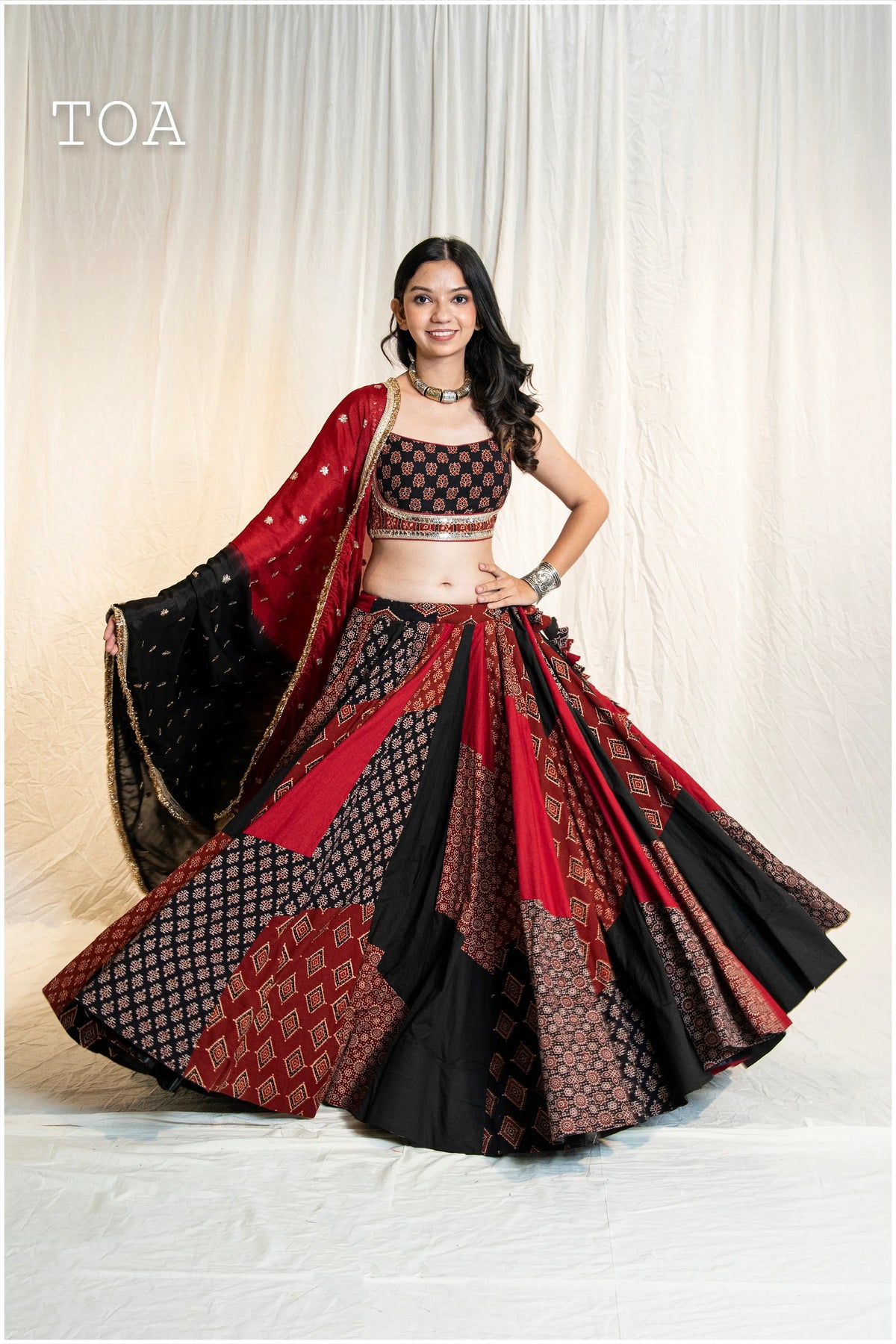 Premium Dual-Color Georgette Dupatta