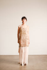 1920s Sheer Layered Bullion Lace Net Dress