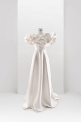 CORSET DRESS WITH MERINGUE FLOUNCES