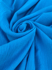 Turquoise Crinkle Cotton Gauze, cotton gauze fabric, baby blue gauze fabric, dark blue gauze, cotton for woman, double gauze cheap, coton gauze for bride, cotton gauze in low price