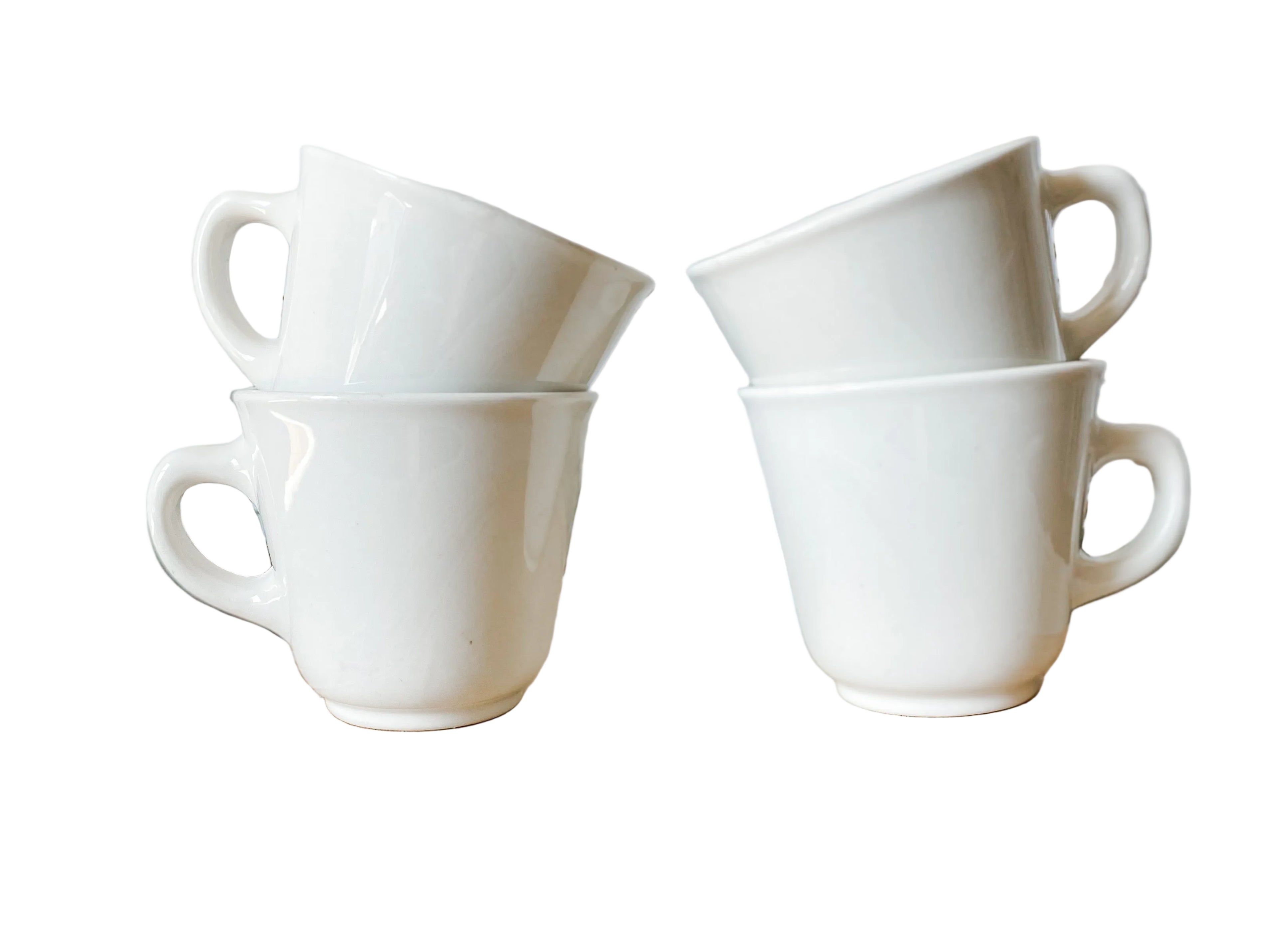 Set of Homer Laughlin Best China White Ironstone 6 oz. Diner Mugs