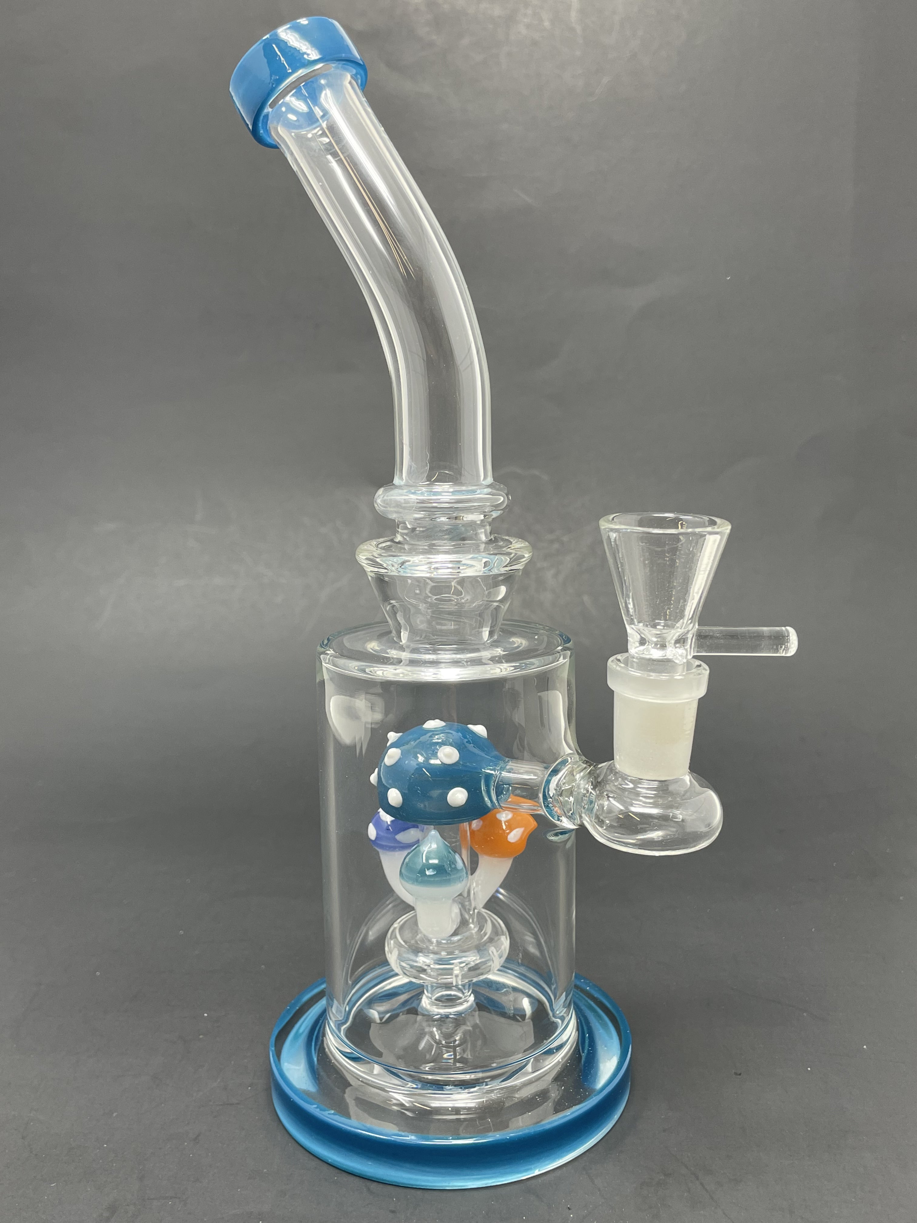 9" Dark Teal Mushroom Percolator Bong StonedGenie.com