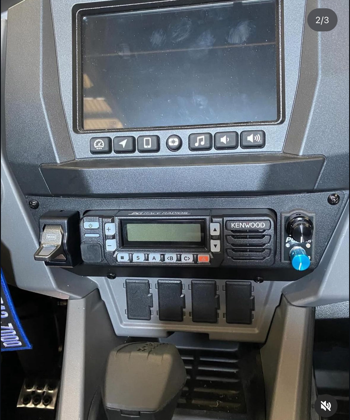 Polaris SFM Polaris Pro/25 single deck mount by StayFlush Motorsports, shown installed on a Polaris vehicle.