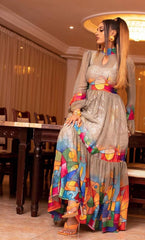 Ethiopian Eritrean Habesha Grey Chiffon Dress