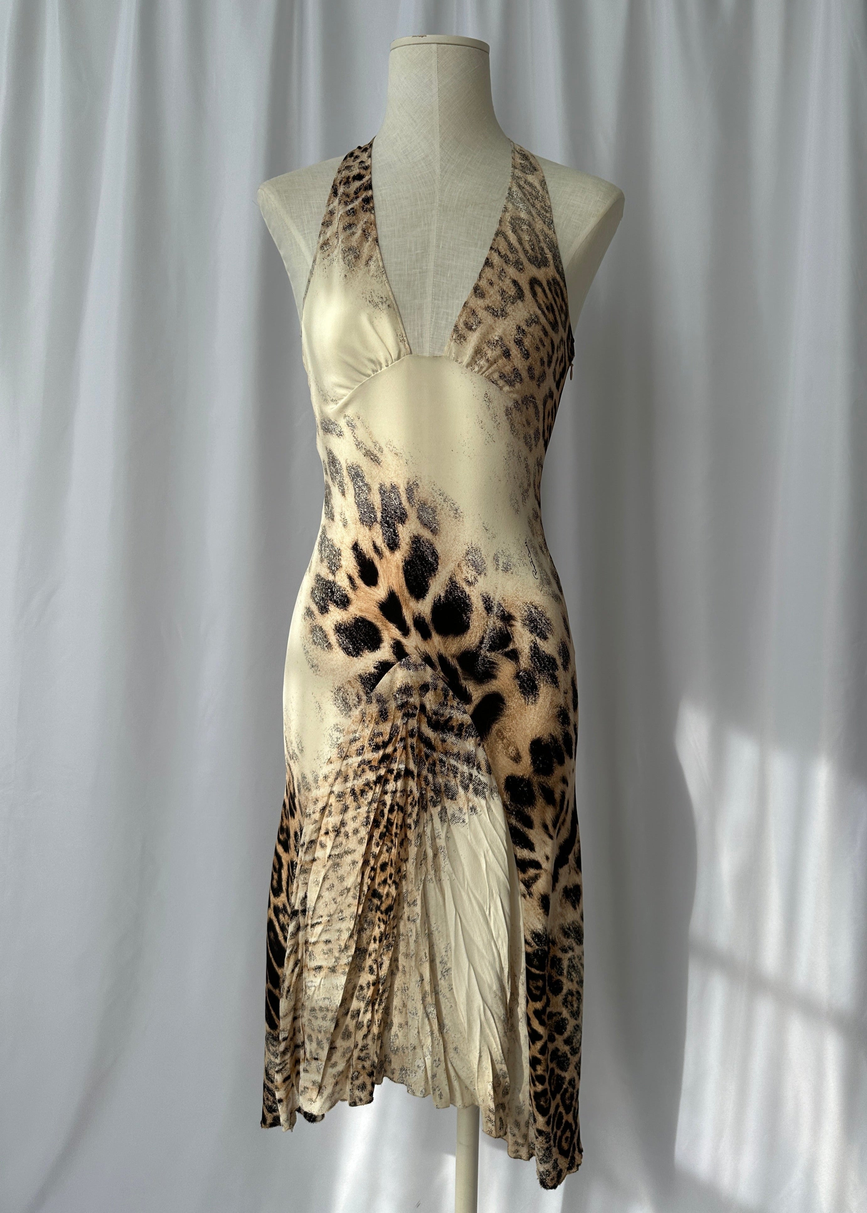 Roberto Cavalli S/S 2002 Silk Leopard Print Dress