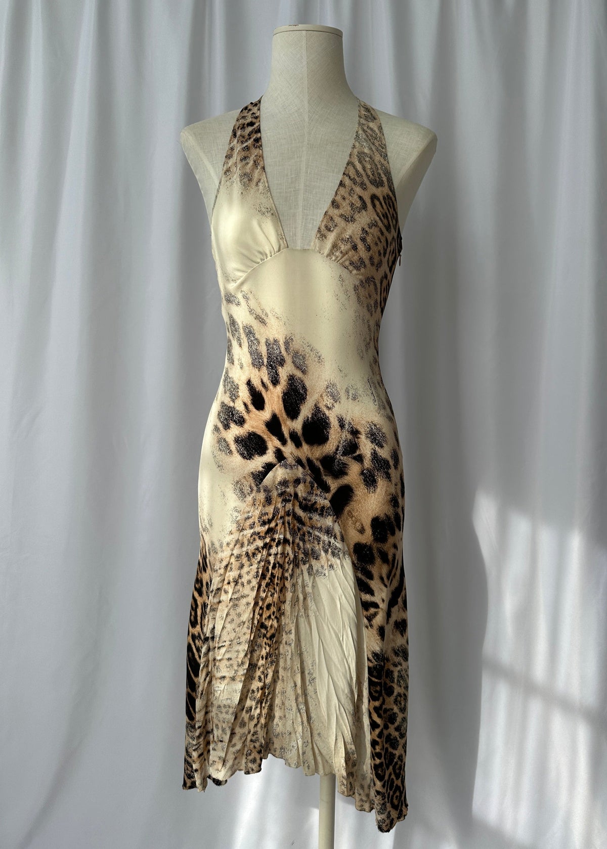 Roberto Cavalli S/S 2002 Silk Leopard Print Dress