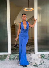 Saint Plunge Maxi Dress - Sapphire