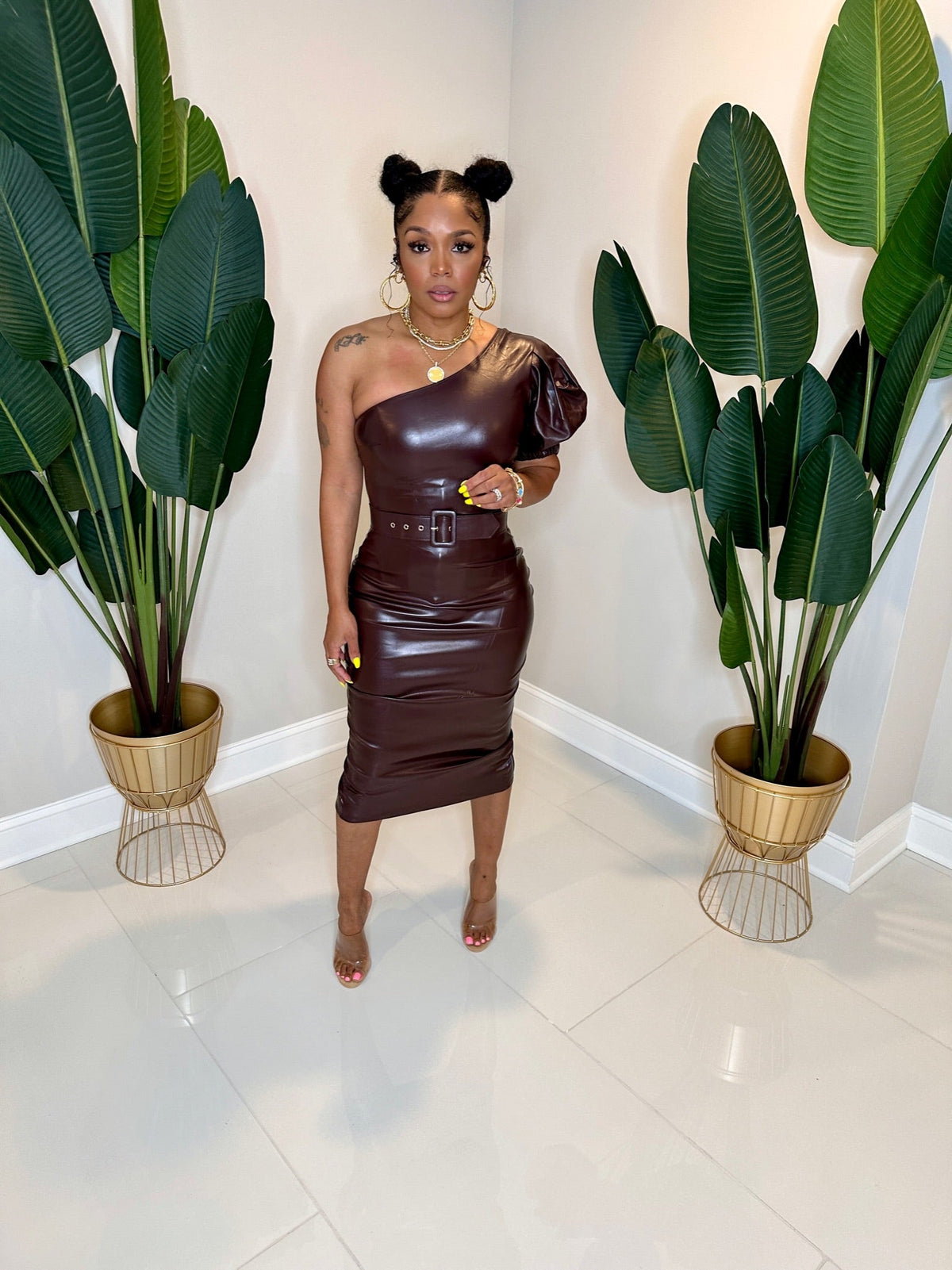 Wrap Me in Leather Dress