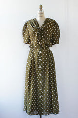 The Olive Polka Dot Dress M/L