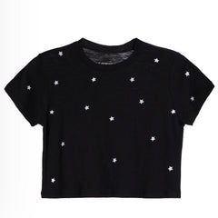 Katie J NYC  Tween Fearless Tee - Black w/White Stars