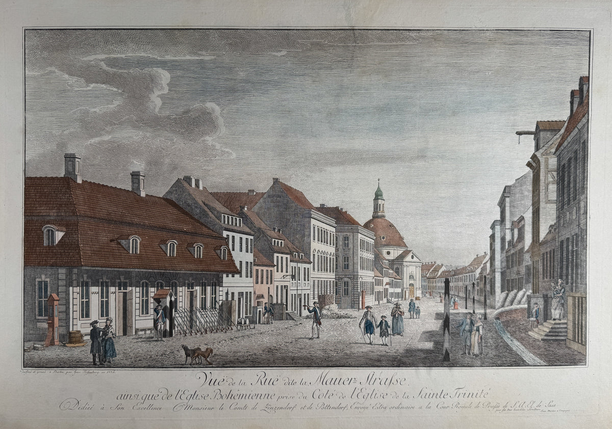 Berlin - Mauerstraße - Mitte : Jean Rosenberg / Jean Morino - Original Kupferstich - 1776