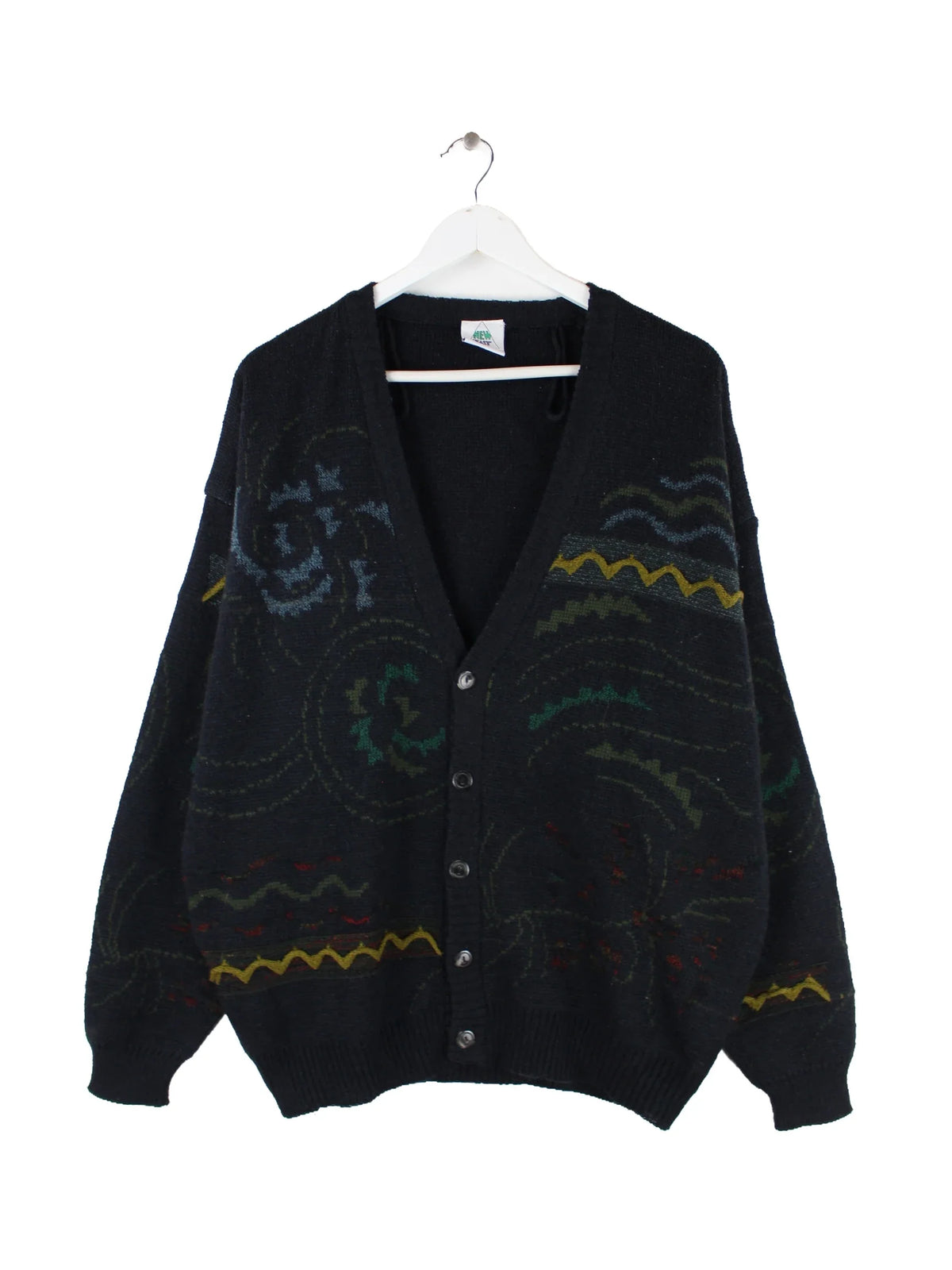 Vintage 90s Cardigan Strickjacke Schwarz L