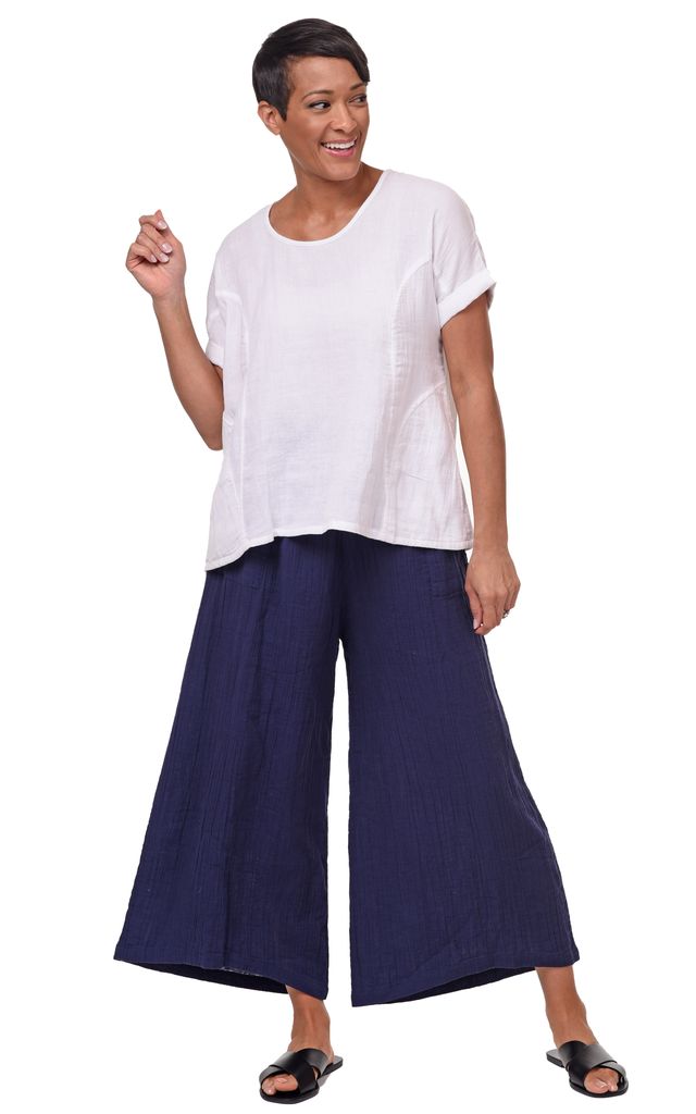 Tulip Destination Womens Short Sleeve Top in White