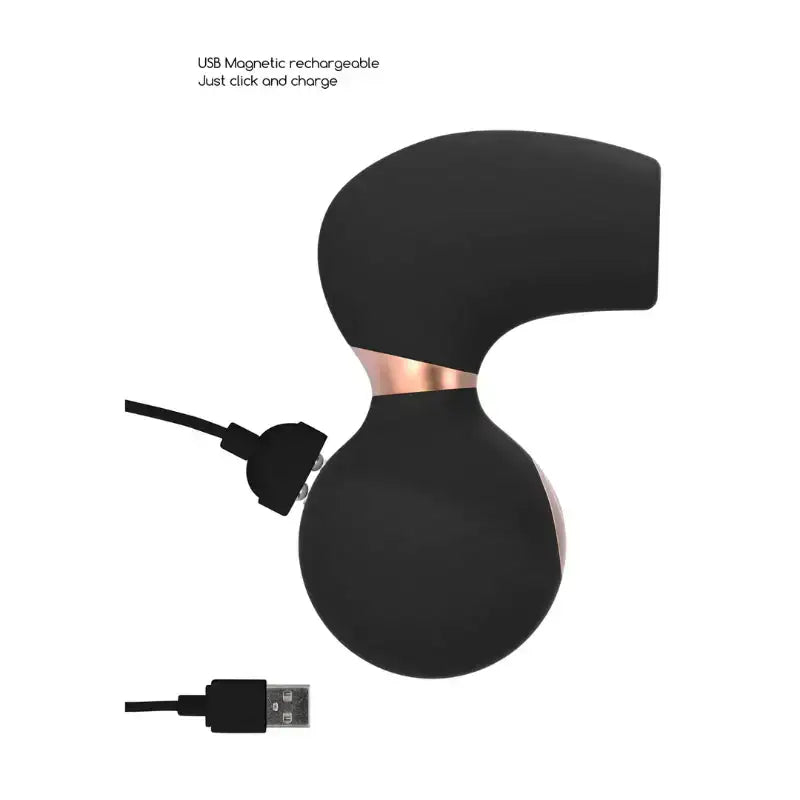 SHOTS Invincible Air Pulse Vibrator Black Water-resistant silicone suitable for bath or shower adult play Singapore