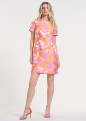 Mini Dress with Brocade Pattern