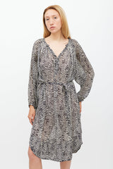 Isabel Marant X H&M Cream & Black Printed Sheer Dress