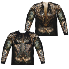Justice League Aquaman Uniform Men's All-Over Print Long Sleeve T-Shirt Men's All-Over Print Long Sleeve Justice League