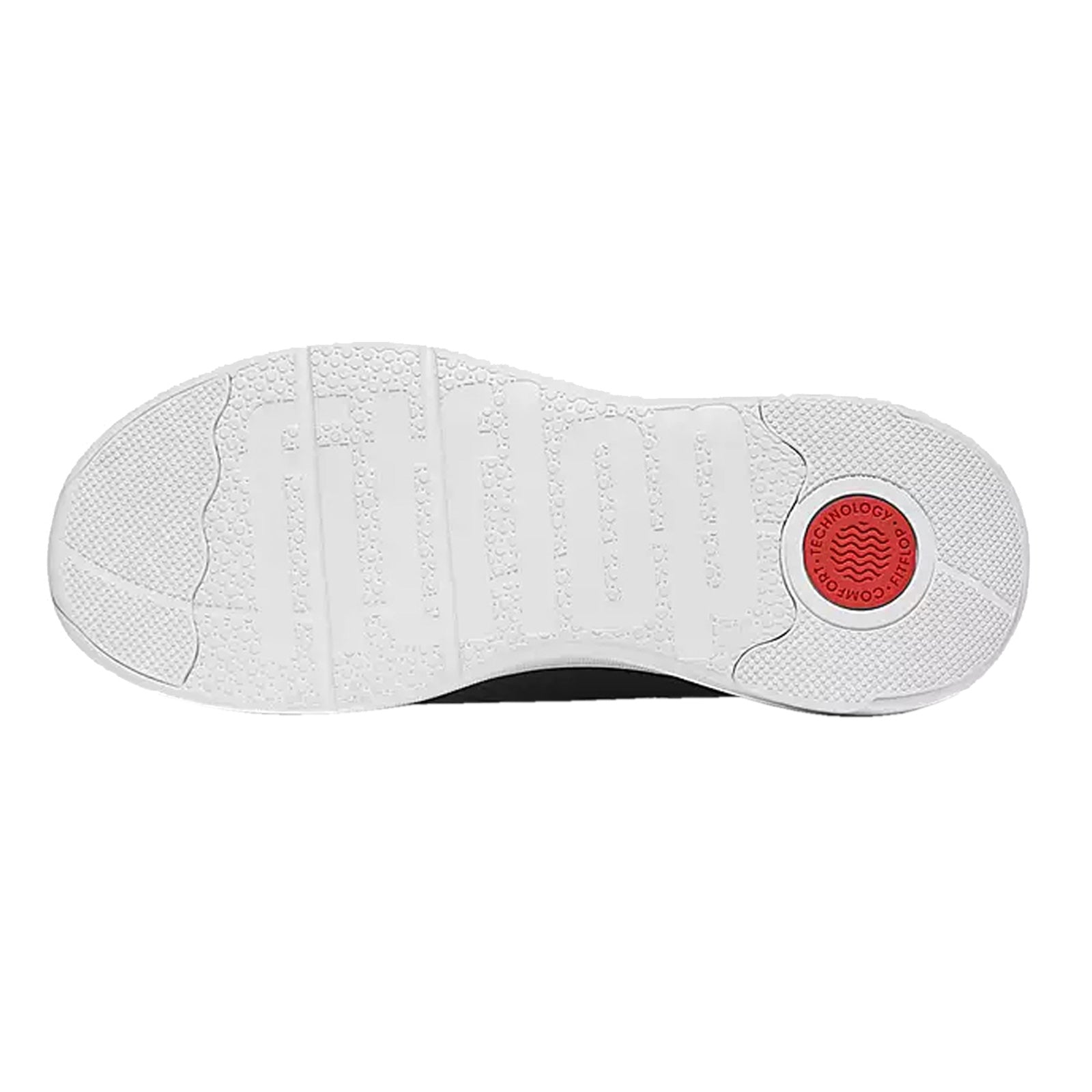 Women's FitFlop SUPER-Q Knit Slip-On Laced Sneaker BLACK  WHITE JM1-001