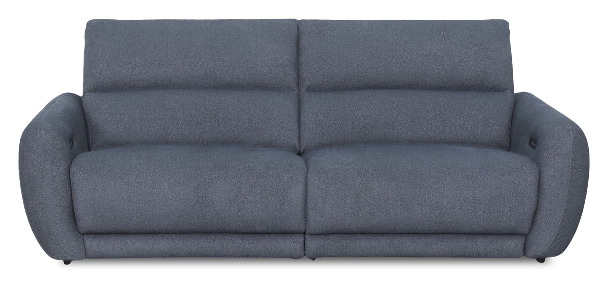Cindy Crawford Home Kailyn 92" Fabric Power Reclining Sofa with Power Headrests - Indigo | Sofa à inclinaison électrique Kaia de Cindy Crawford Home de 92 po en tissu avec appuie-têtes électriques- indigo