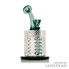 Jane West 20's Collection Bubbler – Elegant Glass Water Pipe for Smooth Smoking Experience - teal