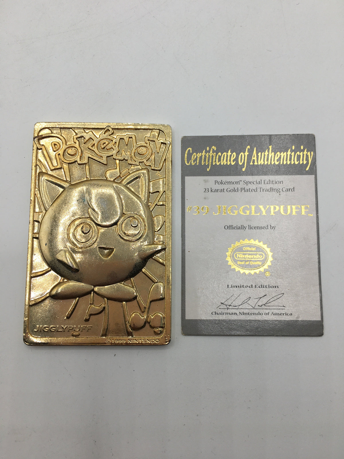 Jigglypuff - 1999 Pokémon 23K Gold Plated Trading Card Limited Edition Burger King