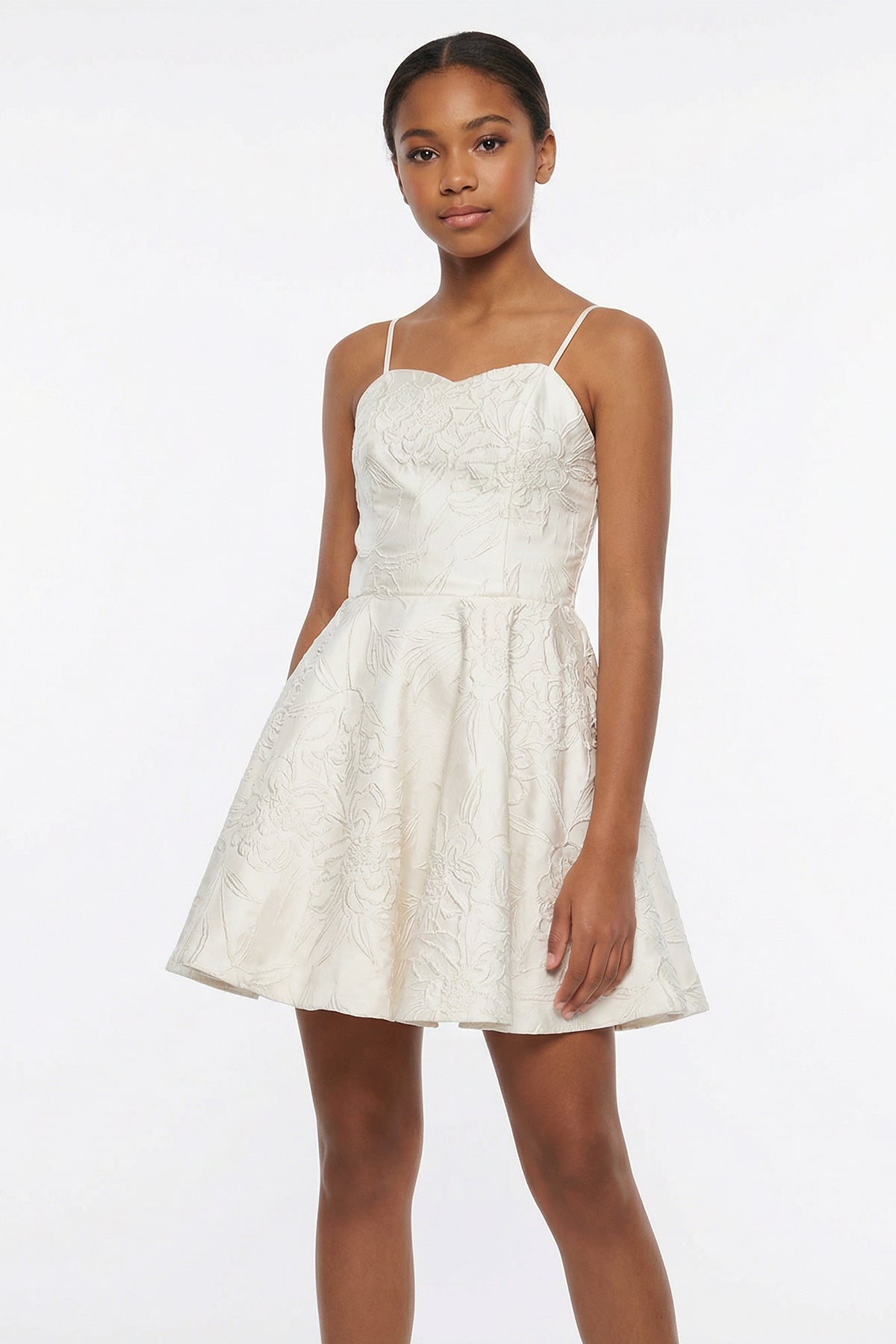 Un Deux Trois K5096 fit and flare party dress – ivory