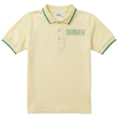 Kix Barcode Print Short Sleeve Yellow Polo