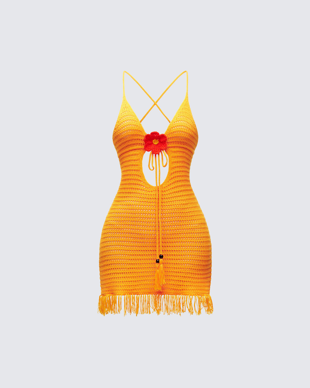Kavi Yellow Knitted Mini Dress product front