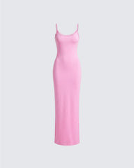 Kayla Pink Fitted Maxi Dress