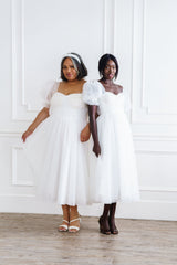 Pearl Midi Dress - White