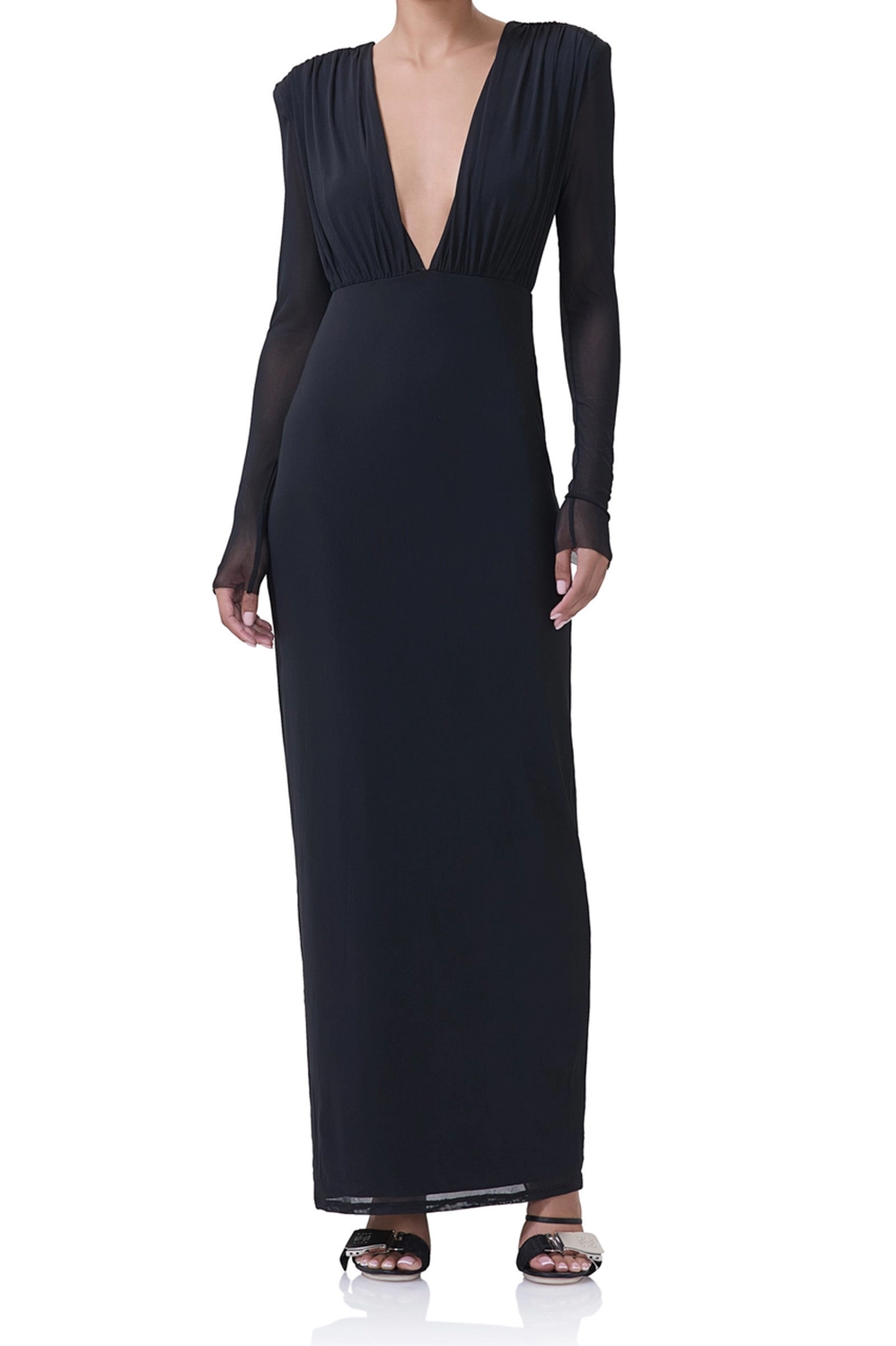 Deep V-Neck Maxi Dress