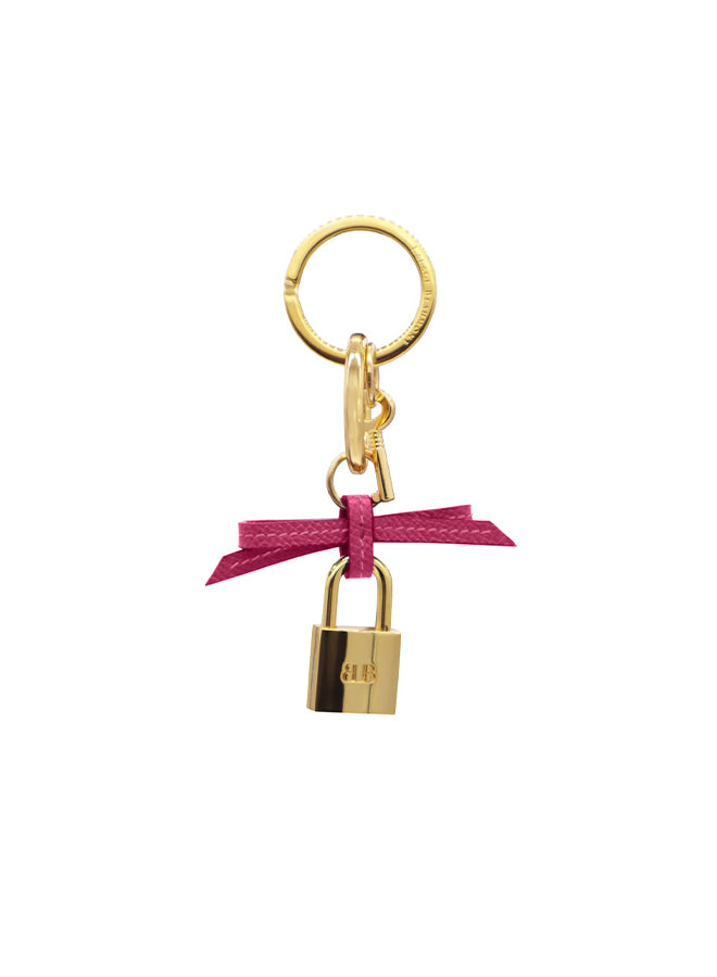 Bow and Padlock Keyring/Bag Charm - Caribou - Peony