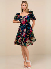 Floral Drama Puff Sleeve Organza Mini Dress 💕