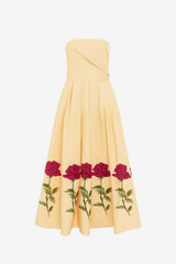 Lynn Embellished Rose Bustier Midi Dress - Butter Dress Midi