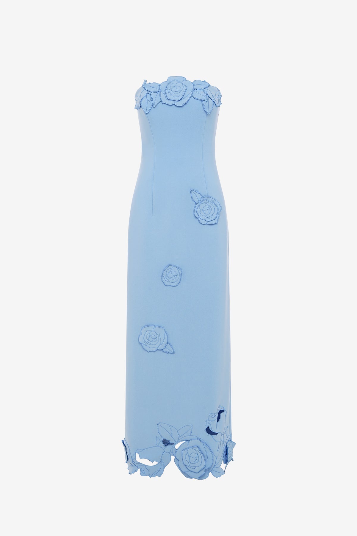 Rayna Appliqué Bustier Maxi Dress - Pastel Blue Dress Maxi