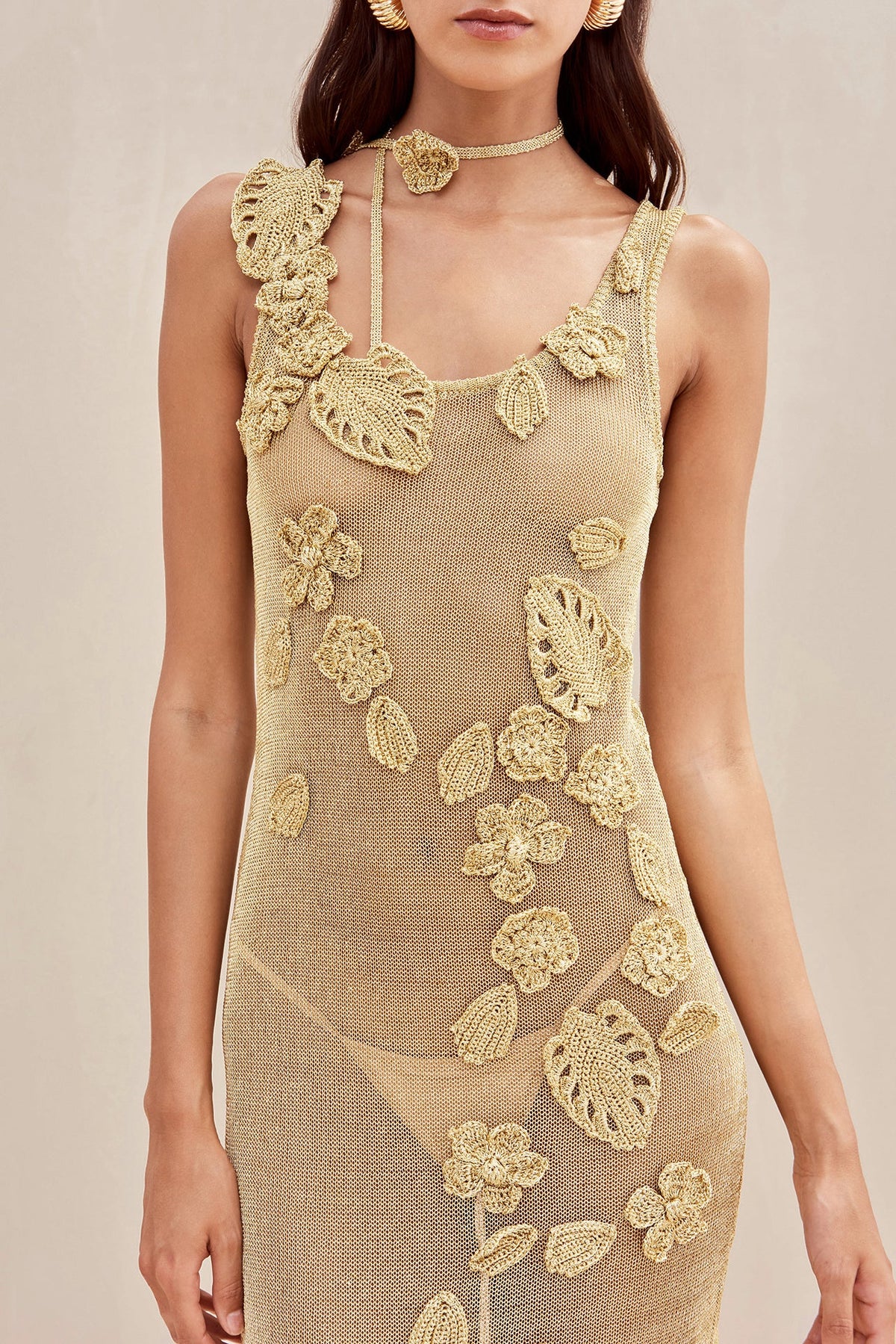 PEMMA KNIT DRESS - GOLD
