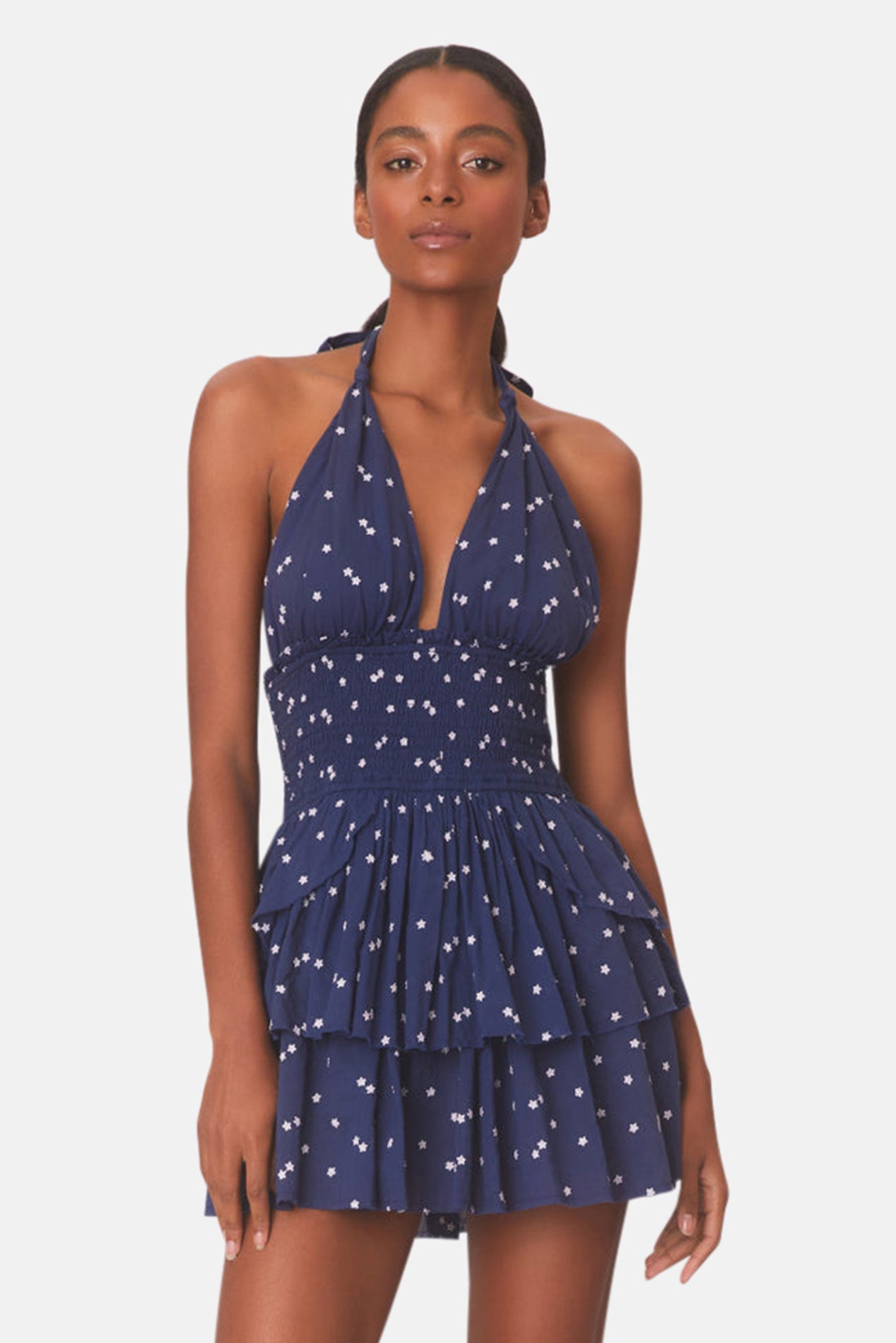 Deanna Halter Mini Dress Navy Nightfall