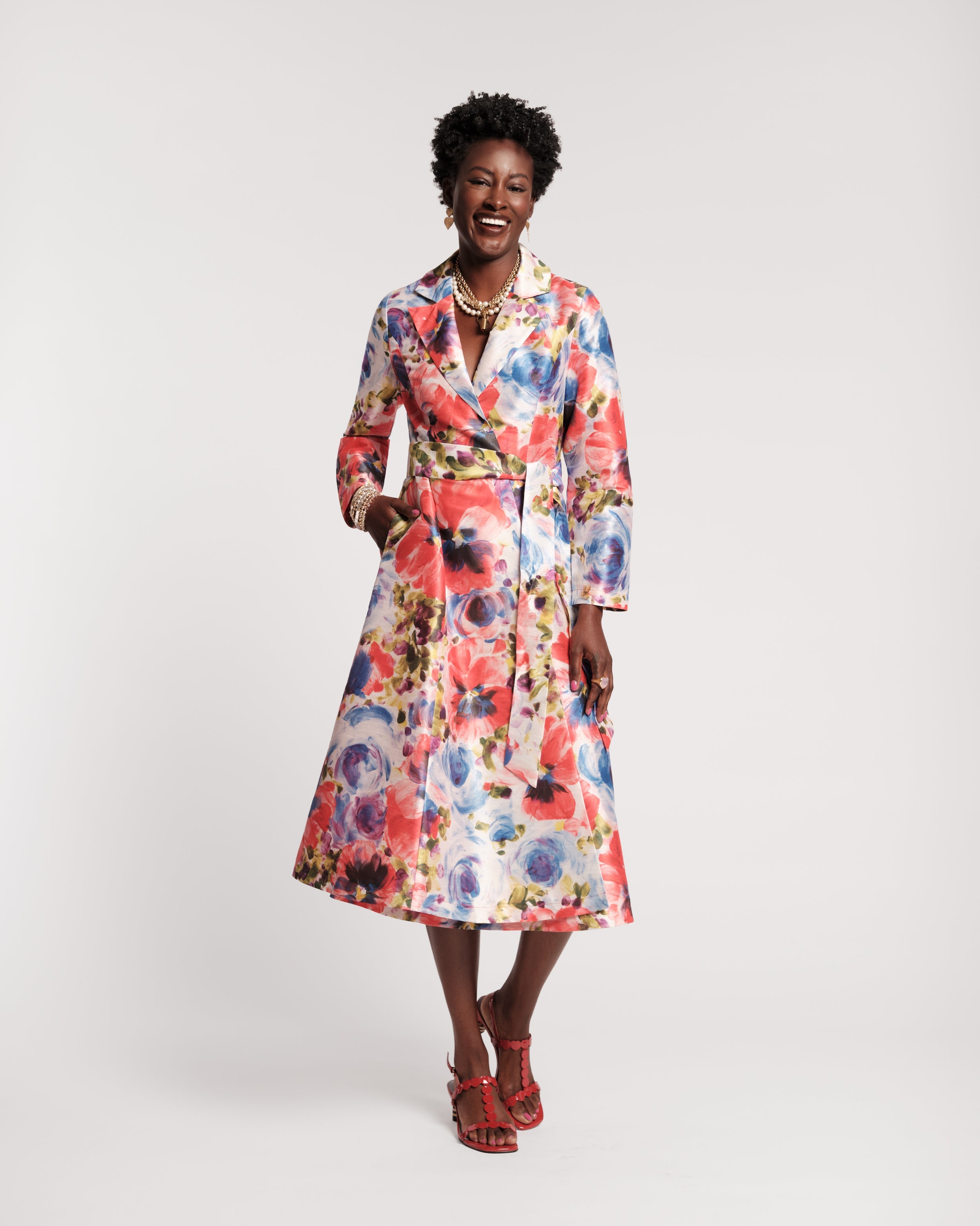 Lucille Wrap Dress - Super Bloom Dresses Frances Valentine