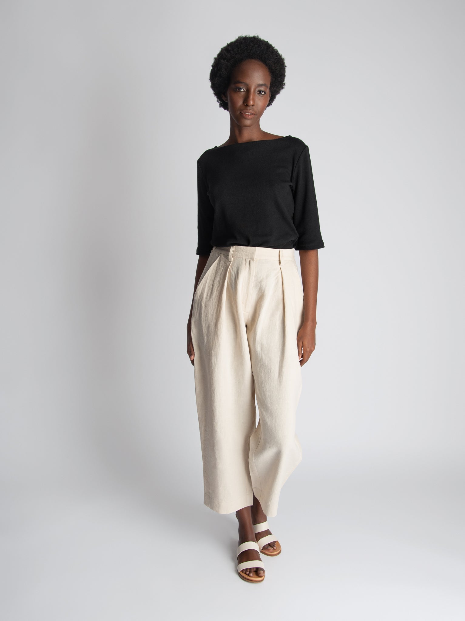 Pantalon Doula lin beige