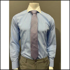 Light Blue & Pink White collar dress shirt-Dress Shirt-That Guy's Secret