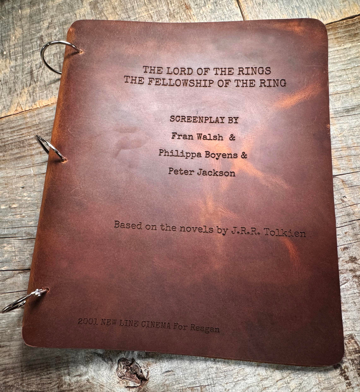 Leather Script Binder Custom Engraved