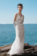 Luxurious Rhinestone Beaded Mermaid Evening Gown