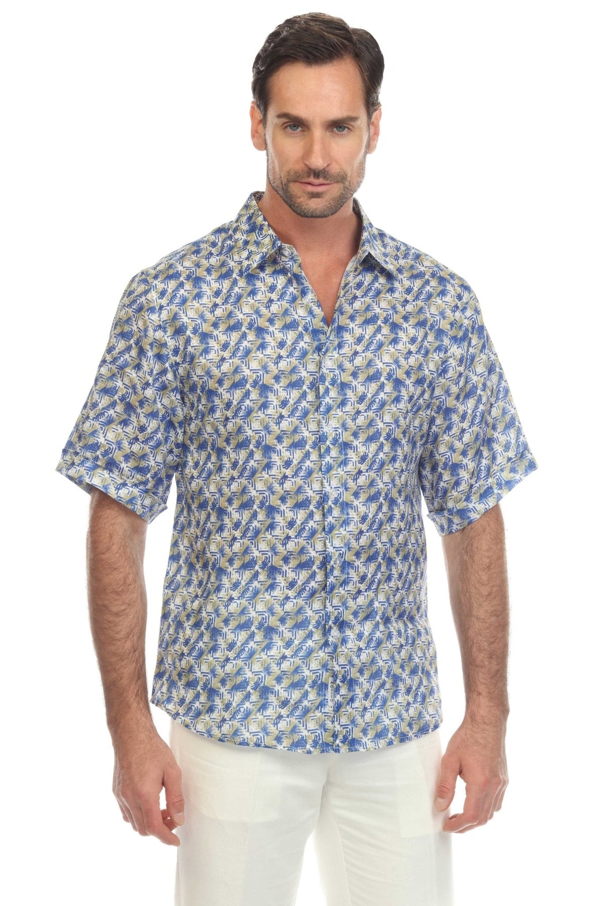 100% Linen Shirt Short Sleeve Button Down